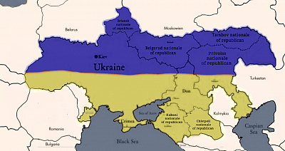 Карта Україна після перемоги над російськими загарбників